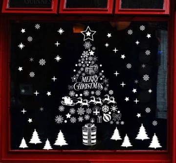 Новогодние наклейки на окна NKD02