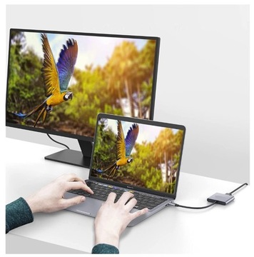 4Apple Adapter 3W1 HUB USB-C 4K 60Hz Thunderbolt 4 5 Mac Macbook M1 M2 M3