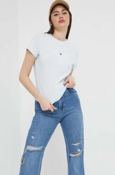 Tommy Hilfiger Jeans T-shirt damski bluzka z krótkim rękawem TOP r. L