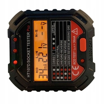 ТЕСТЕР РОЗЕТ HT107D С ЦИФРОВЫМ ДИСПЛЕЕМ