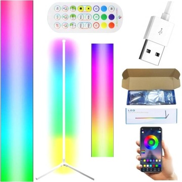LAMPA STOJĄCA PODŁOGOWA NAROŻNIKOWA LED NAROŻNA 3D LAMPKA NOCNA DO SYPIALNI