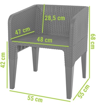 COLUMBIA 5 Keter графитовый 4-местный комплект садовой мебели