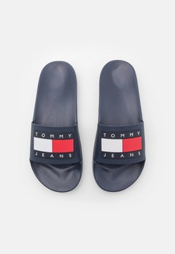 Tommy Jeans Męskie Granatowe Z Logo EM0EM01191 Rozmiar.45 klapki basenowe
