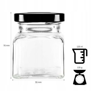 6x Słoiczki szklane 120ml na miód na prezent słodkie podziękowanie + NADRUK