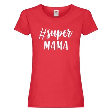 Koszulka t-shirt damska - # Super Mama - rozm. M - Wyprzedaż!