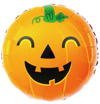 BALON FOLIOWY NA HALLOWEEN OKRĄGŁY WESOŁA DYNIA 45cm BALONY FOLIOWE