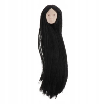 1:6 Skala Kobieta Doll Head Sculpt Czarne Włosy