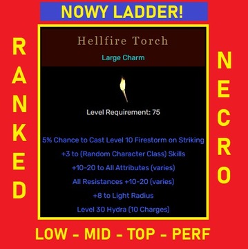 D2R Diablo 2 Ladder Resurrected Torch Nec Necro