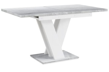 Stół rozkładany kuchenny biały mat beton 80 x 120 - 160 x 75 cm
