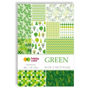 Papier kolorowy Blok z motywami GREEN A4 15 kartek