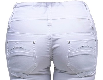 TR-0355 BIAŁE rurki DOPASOWANE LYCRA SPODNIE M
