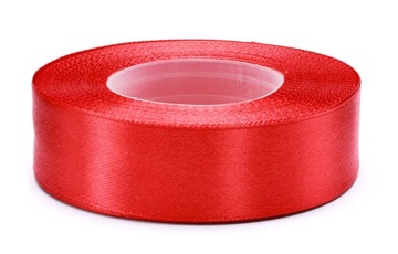 Wstążka tasiemka ozdobna satynowa CZERWONA 12 mm