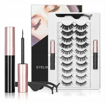 RZĘSY MAGNETYCZNE PĘSETA MAGNETYCZNY EYELINER 10X