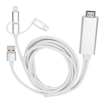 3 в 1 Кабель-адаптер Micro USB Type C Адаптер кабеля HDMI Mirror in G