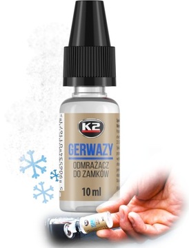 K2 GERWAZY ODMRAŻACZ DO ZAMKA zamków SAMOCHODOWEGO AUTA konserwuje 10ml