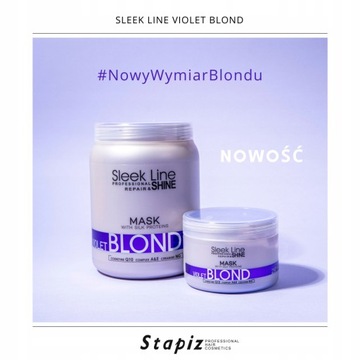 STAPIZ Sleek Line Blond Шампунь + маска для светлых волос 1000мл с шелком
