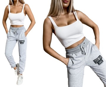 BAWEŁNIANE SPODNIE DRESOWE PREMIUM - KOLORY - XL