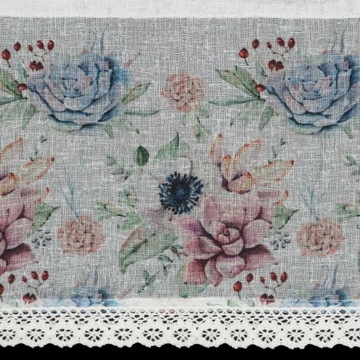 Firana zazdrostka DORA 60x150 koronka wzór kwiaty