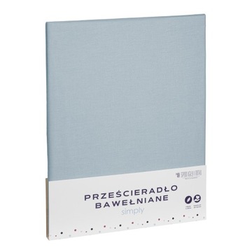 SZARE PRZEŚCIERADŁO BAWEŁNIANE BEZ GUMK 180X200