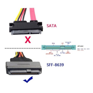 SFF-8643 — U.2 SFF-8639 + кабель SATA NVMe