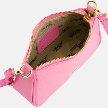 Skórzana mała torebka VENEZIA w kolorze różowym.