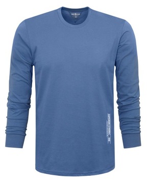 LONGSLEEVE męski koszulka z długim rękawem bawełniana JEFF niebieska XL
