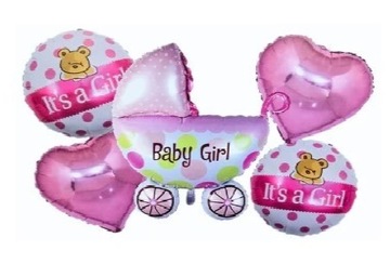 Balon foliowy Baby Girl It’s a Girl 5 sztuk BABY SHOWER
