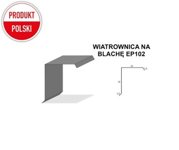 Wiatrownica na blachę EP102 KOLORY, OCYNK 1mb