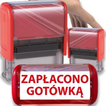 PIECZĄTKA ZAPŁACONO GOTÓWKĄ TRODAT 8911 DO FIRMY BIURA CZERWONA 38x14mm