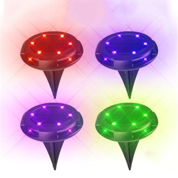 СОЛНЕЧНЫЙ НАЗЕМНЫЙ СВЕТИЛЬНИК rgb белый САДОВЫЙ ДИСК