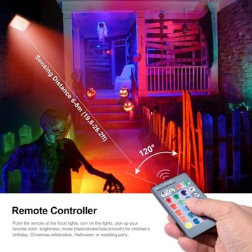 ГАЛОГЕН RGB 100ВТ 16 ЦВЕТОВ 4 РЕЖИМА + ПУЛЬТ IP66