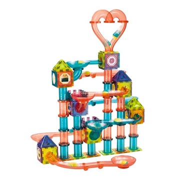 МАГНИТНЫЕ КОНСТРУКЦИОННЫЕ БЛОКИ БОЛЬШИЕ 3D ПАНЕЛИ ШАРОВАЯ ДОРОЖКА КУЛОДРОМ 262 шт.