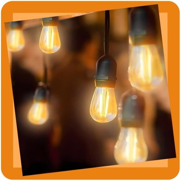 GIRLANDA OGRODOWA ŁAŃCUCH ŚWIETLNY 20M 20X LED E27 WODOSZCZELNA WYTRZYMAŁA