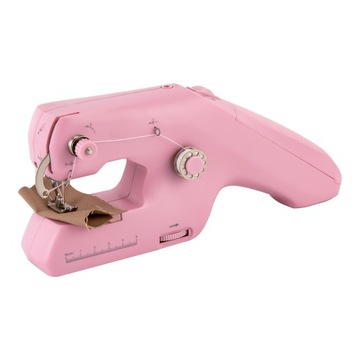 Różowa ręczna mini maszyna elektryczna do szycia