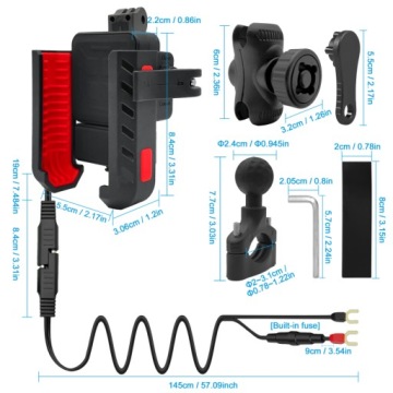 Мотоциклевая ручка антивибрационного зарядного устройства USB-C PD 36W USB-A Камеры