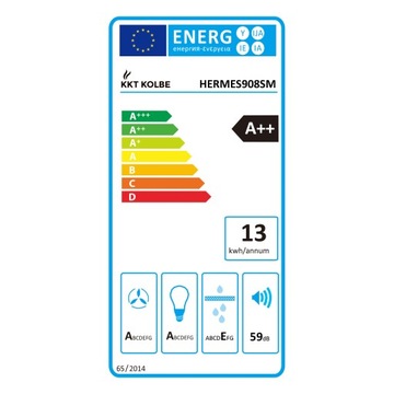 KKT Kolbe HERMES908SM Кухонная вытяжка 90 см, настенная, черное стекло, WiFi