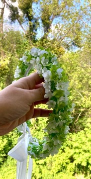 Венок для причастия из живых цветов, свадебный венок Причастие 2024, уникальный