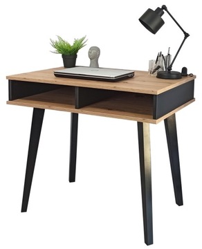 NOWOCZESNE BIURKO RUMBA II LOFT DĄB ARTISAN CZARNE