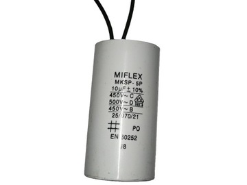 KONDENSATOR SILNIKOWY 10uF 450V / 500V MIFLEX