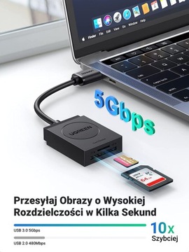 Устройство чтения карт Micro SD UGREEN USB 3.0 SD/TF
