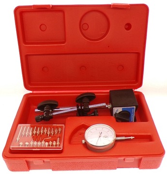 ЦИФРОВОЙ ИНДИКАТОР 0-10 0,01 + НАКОНЕЧНИКИ + ДЕРЖАТЕЛЬ ПОДСТАВКИ МАГНИТНОЕ ОСНОВАНИЕ