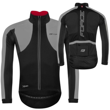Rowerowa Kurtka Zimowa FORCE X100 Czarno Szara rozmiar L - Oddychająca