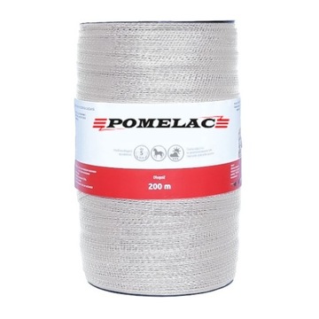 TAŚMA BIAŁA POMELAC Eco DLA KONI 200/40MM PASTUCH