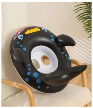 DMUCHANE KOŁO PONTON DO PŁYWANIA Z SIEDZISKIEM I UCHWYTAMI CZARNY REKIN