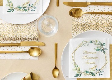 DEKORACJA TOPPER NA TORT ZŁOTY KOMUNIA IHS 1szt