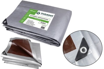 Брезент 210г ПЛАСТИНА Толстая армированная 5х6м МОРОЗОСТОЙКАЯ ВОДОНЕПРОНИЦАЕМАЯ УФ+