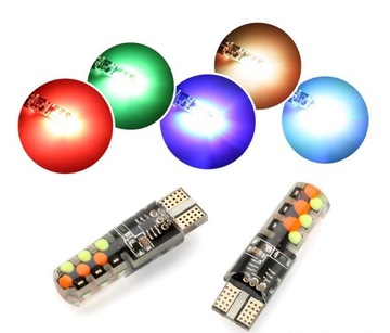 ŻARÓWKI W3W W5W W10W W16W LED T10 R10 RGB PILOT