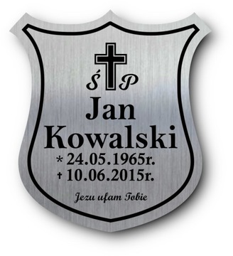 Tablica nagrobna tabliczka na grób na krzyż
