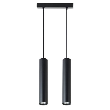 LAMPA WISZĄCA CZARNA MATOWA TUBA PODWÓJNA NAD STÓŁ BAR KEON LVT VIP 0149