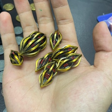 MYSTERIUM ZŁOTY ZESTAW 7 METALOWYCH KOŚCI RPG